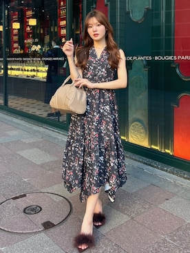 「アイテム（シャツワンピース）」を使った、riendaofficialさん（レディース・160cm）の夏コーディネート