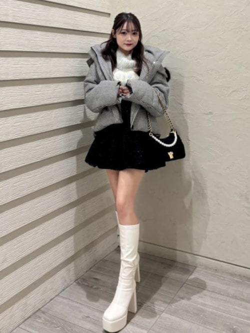 ツイードダウンジャケット 秋服 冬服（ダウンジャケット/コート