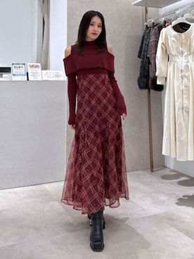 「アイテム（ワンピース/ドレス）」を使った、riendaofficialさん（レディース・156cm）の冬コーディネート