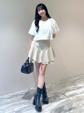「アイテム（ボストンバッグ）」を使った、riendaofficialさん（レディース・152cm）の夏コーディネート