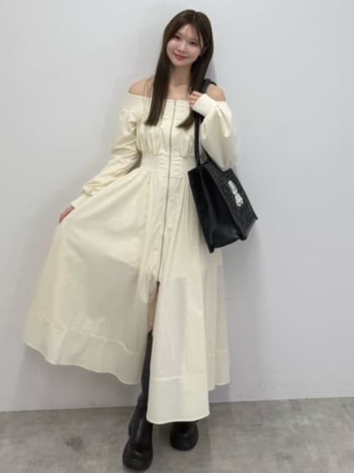 セール】MA-1オフショルロングスリーブワンピース 秋服 冬服