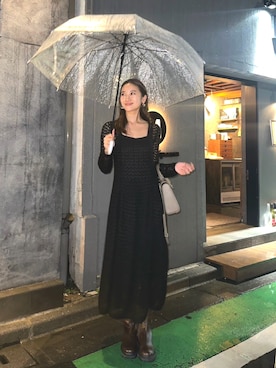 「雨の日」｜「アイテム（ワンピース/ドレス）」を使った、riendaofficialさん（レディース・166cm）の秋コーディネート