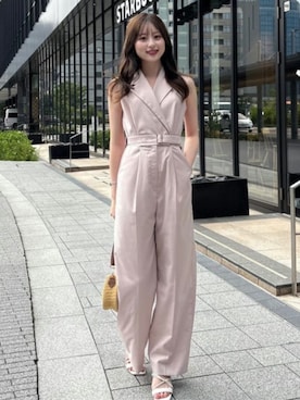 「アイテム（パンツドレス）」を使った、riendaofficialさん（レディース・160cm）の夏コーディネート