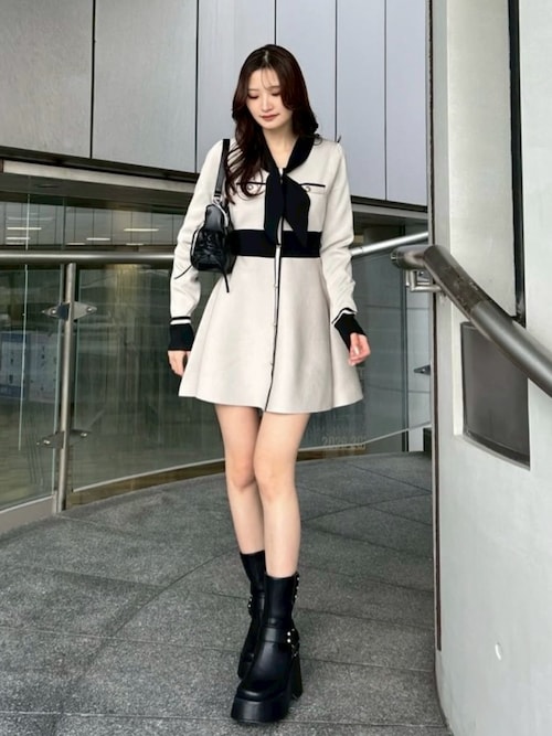 エンジニアウェッジヒールショートブーツ 春服（ブーツ）｜rienda