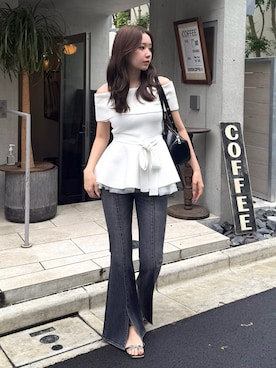 「rienda（リエンダ）のアイテム」を使った、riendaofficialさん（レディース・153cm）の春コーディネート