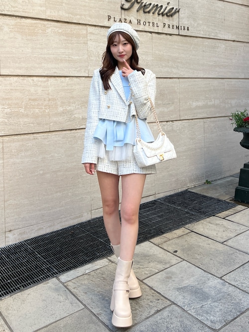 セール】【セットアップ対応】ツイードショートジャケット 春服