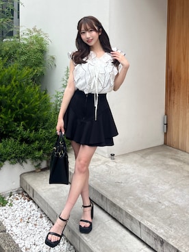 「rienda（リエンダ）のアイテム」を使った、riendaofficialさん（レディース・152cm）の夏コーディネート