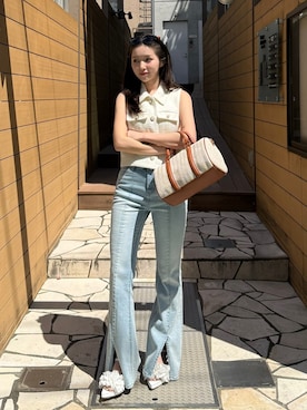 「rienda（リエンダ）のアイテム（トップス）」を使った、riendaofficialさん（レディース・153cm）の春コーディネート