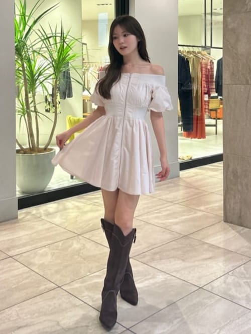 セール】MA-1オフショルミニフレアワンピース 秋服（ワンピース