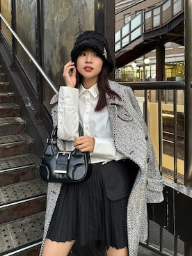 「rienda（リエンダ）のアイテム（ジャケット/アウター）」を使った、riendaofficialさん（レディース・154cm）の秋コーディネート