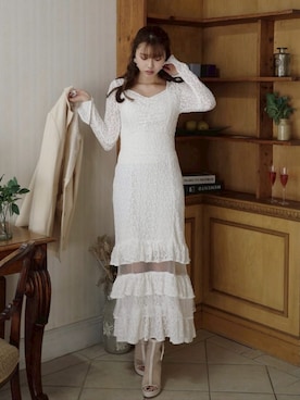 「rienda（リエンダ）のアイテム（ワンピース/ドレス）」を使った、riendaofficialさん（レディース・168cm）の春コーディネート