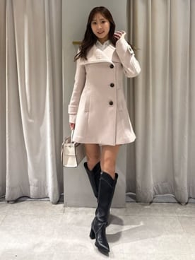 「アイテム（ダウンジャケット/コート）」を使った、riendaofficialさん（レディース・162cm）の秋コーディネート