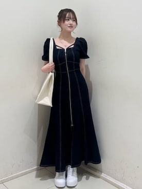 「rienda（リエンダ）のアイテム（ワンピース/ドレス）」を使った、riendaofficialさん（レディース・156cm）の春コーディネート