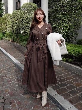riendaofficialさん（レディース・159cm）の冬コーディネート