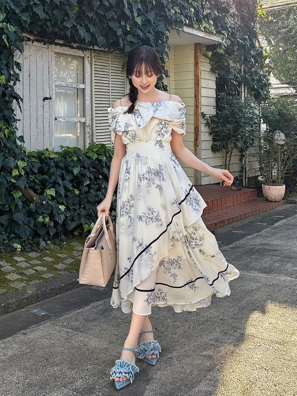 フロントビッグリボンフレアワンピース 春服 夏服 1770421603_1000.jpg