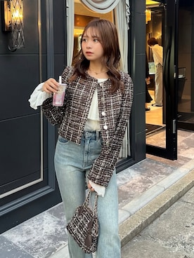 「アイテム（ノーカラーコート）」を使った、riendaofficialさん（レディース・153cm）の秋コーディネート