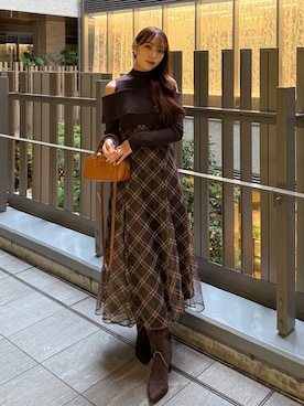 「rienda（リエンダ）のアイテム」を使った、riendaofficialさん（レディース・161cm）の秋コーディネート