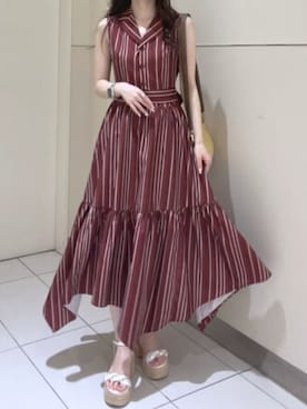 「アイテム（シャツワンピース）」を使った、riendaofficialさん（レディース・150cm）の夏コーディネート