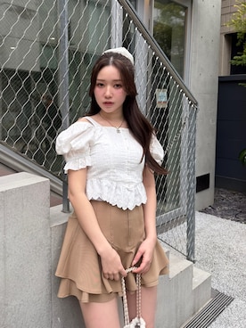 「rienda（リエンダ）のアイテム（トップス）」を使った、riendaofficialさん（レディース・153cm）の春コーディネート