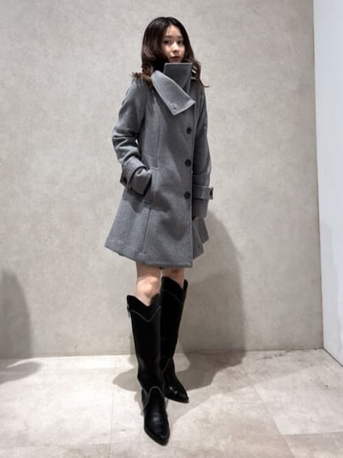 25オーバーネックシンデレララインミニコート 秋服 冬服（ステンカラー