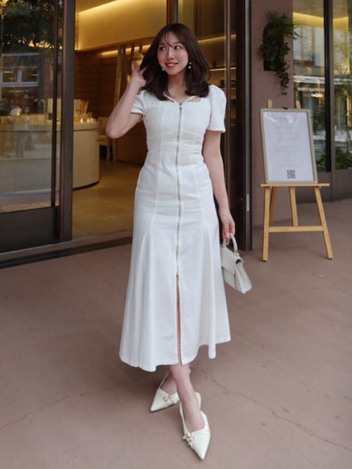 SNSで話題・森香澄さん着用】フロントジップマーメイドデニム