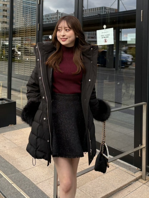 神くびれダウン】Aラインダウンワンピコート 秋服 冬服（ダウン