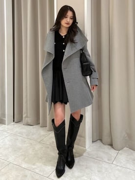 「アイテム（ダウンジャケット/コート）」を使った、riendaofficialさん（レディース・157cm）の秋コーディネート