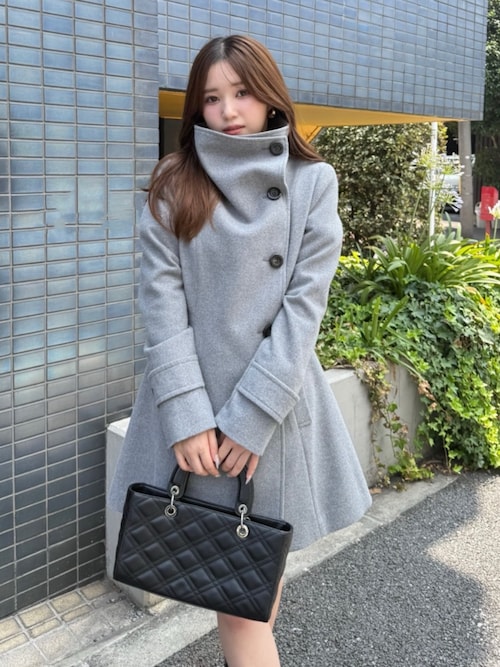 セール】【2025AW】25オーバーネックシンデレララインミニコート