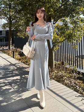 「rienda（リエンダ）のアイテム（ワンピース/ドレス）」を使った、riendaofficialさん（レディース・160cm）の春コーディネート