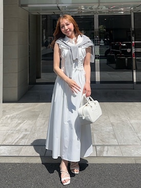 「アイテム（ワンピース）」を使った、riendaofficialさん（レディース・168cm）の夏コーディネート