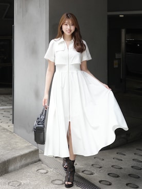 「rienda（リエンダ）の3ポケットミニリボンショルダーBAG（ショルダーバッグ、ブラック系）」を使った、riendaofficialさん（レディース・157cm）の春コーディネート