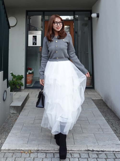 ランダムタックチュールスカート① 春服（スカート）｜rienda