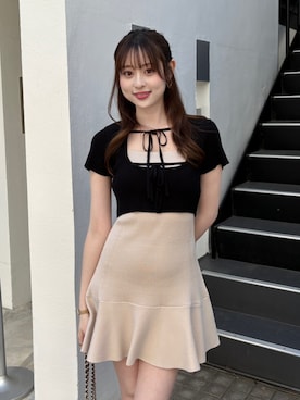 「rienda（リエンダ）のアイテム」を使った、riendaofficialさん（レディース・160cm）の春コーディネート