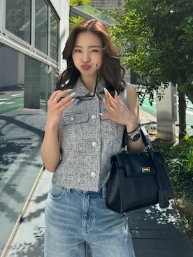 「rienda（リエンダ）のアイテム（トップス）」を使った、riendaofficialさん（レディース・154cm）の春コーディネート