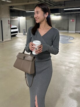 rienda カシュクールウォッシャブルニットワンピース カシュクールウォッシャブルニットワンピースを使った人気