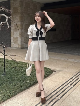 「rienda（リエンダ）のアイテム」を使った、riendaofficialさん（レディース・160cm）の春コーディネート