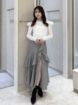 「アイテム（スカート、その他）」を使った、riendaofficialさん（レディース・160cm）の秋コーディネート