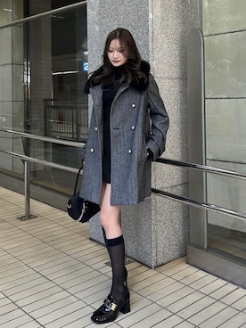 「アイテム（ステンカラーコート）」を使った、riendaofficialさん（レディース・157cm）の秋コーディネート