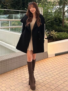 「アイテム（ダウンジャケット/コート）」を使った、riendaofficialさん（レディース・162cm）の夏コーディネート