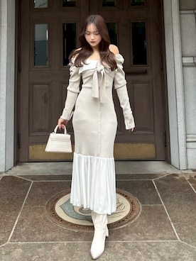 「rienda（リエンダ）のアイテム（ワンピース/ドレス）」を使った、riendaofficialさん（レディース・158cm）の春コーディネート