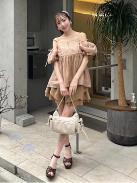 「rienda（リエンダ）のアイテム」を使った、riendaofficialさん（レディース・152cm）の春コーディネート