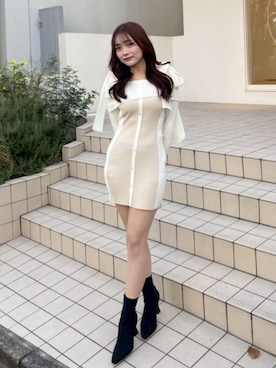 「アイテム（ワンピース）」を使った、riendaofficialさん（レディース・158cm）の冬コーディネート