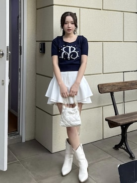 「rienda（リエンダ）のアイテム（トップス）」を使った、riendaofficialさん（レディース・153cm）の春コーディネート