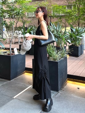 「rienda（リエンダ）のアイテム（キャップ）」を使った、riendaofficialさん（レディース・163cm）の夏コーディネート