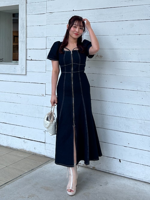 SNSで話題・森香澄さん着用】フロントジップマーメイドデニム