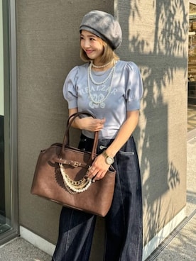 「rienda（リエンダ）のアイテム（帽子）」を使った、riendaofficialさん（レディース・154cm）の夏コーディネート