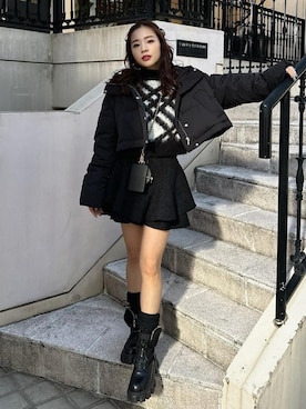 「rienda（リエンダ）のアイテム（ジャケット/アウター）」を使った、riendaofficialさん（レディース・154cm）の冬コーディネート