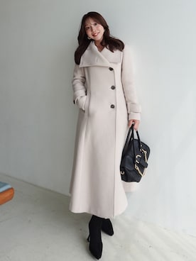 「rienda（リエンダ）のアイテム（ダウンジャケット/コート）」を使った、riendaofficialさん（レディース・159cm）の秋コーディネート