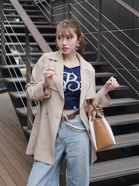 「rienda（リエンダ）のアイテム（トップス）」を使った、riendaofficialさん（レディース・168cm）の春コーディネート