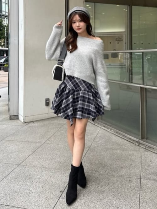 rienda(リエンダ) スカート 2WAYアシンメトリーチェックジャスト rienda(リエンダ) スカート 2WAYアシンメトリーチェックジャスト